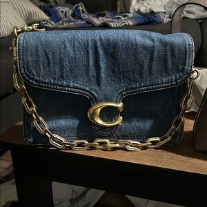 Coach Chain Tabby 26 in Washed Denim. New